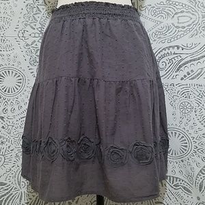Rhapsody Charcoal Gray Tiered Rosette Skirt